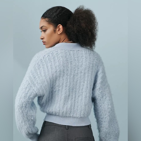 Anthropologie Brushed Sweater Cardigan Wool Blend. Size Medium Petite - Picture 3 of 15